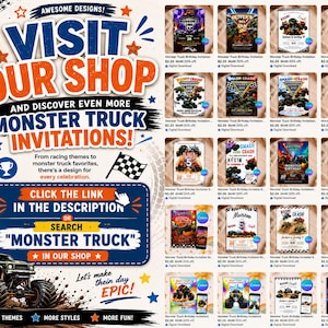 Monster Truck Birthday Invitation Editable Template, Monster Jam Invite, Truck Party Invite, Boy Birthday Invitation Digital Download B128 image 5