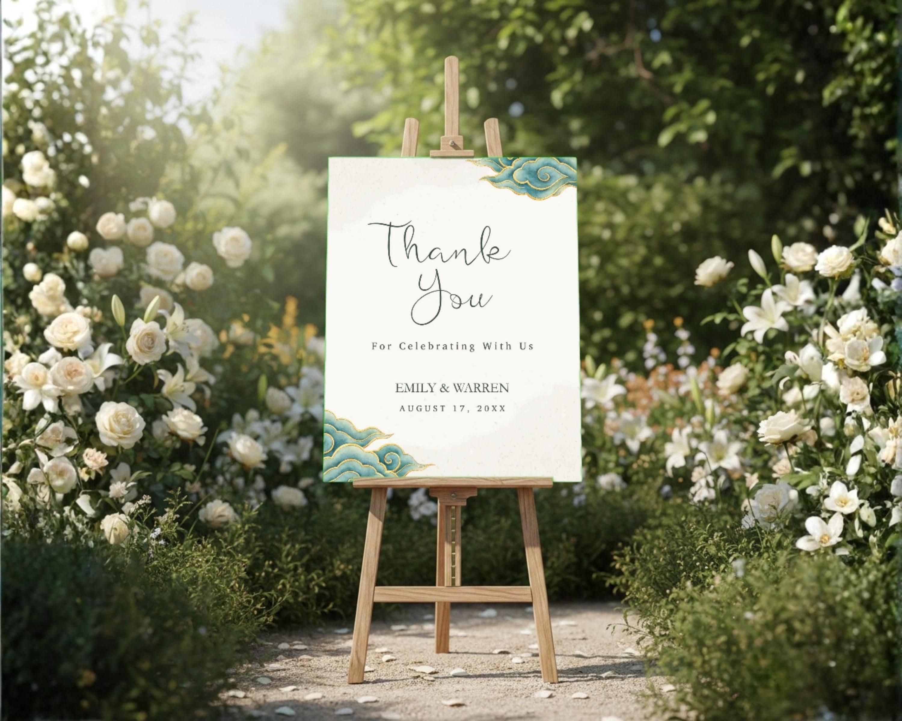 Wedding Thank You Sign Template | Elegant Cloud Wedding Thank You Sign Wedding Thank You Sign Template | Elegant Cloud Wedding Thank You Sign