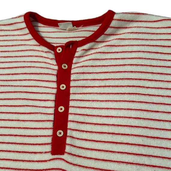 1960s Munsingwear Stripe Terry Cloth Henley T Shi… - image 2