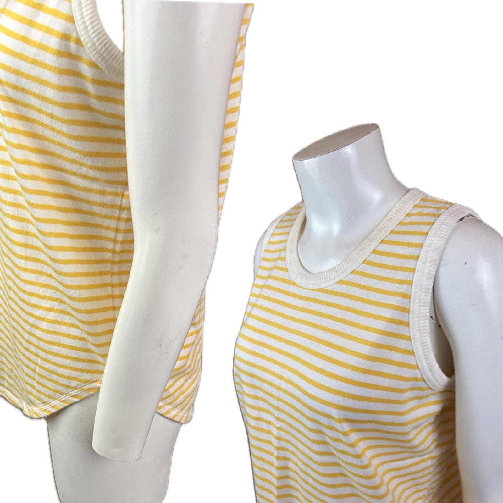【PALEJADE】90's Stripe Knit Sleeveless Top - Basic Knitting Pattern Leela Top Summer Sleeveless Shirt Top Down
