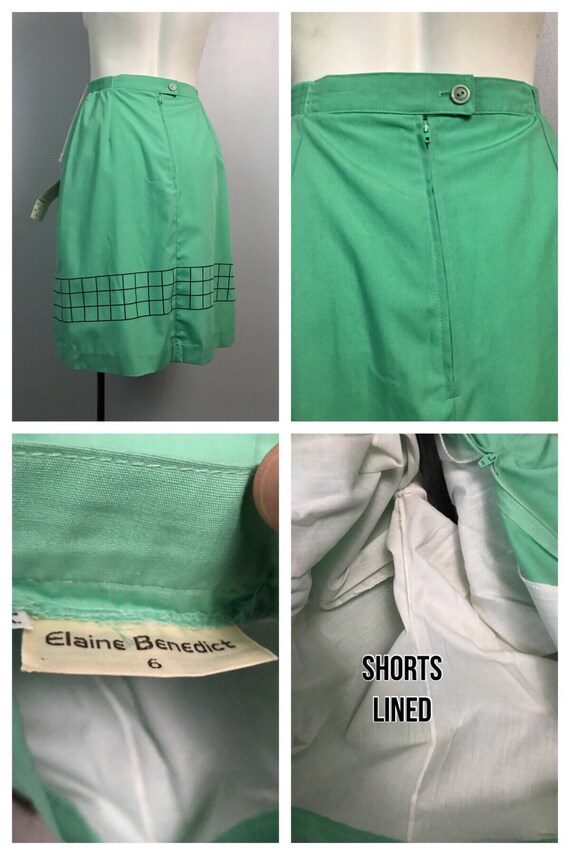 Vintage NOS 1980s Mint Green Pencil Skirt Golf Sk… - image 5