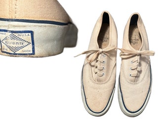 1950s Deadstock Kling Tite Canvas Lace Up Boat Shoes USA Made / Women’s 6 *