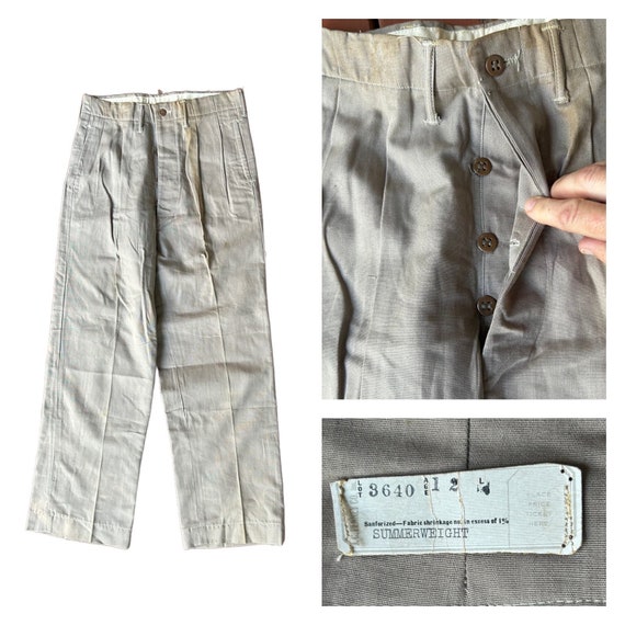 1940s NWT JC Penney Summer Weight Button Fly Pant… - image 1