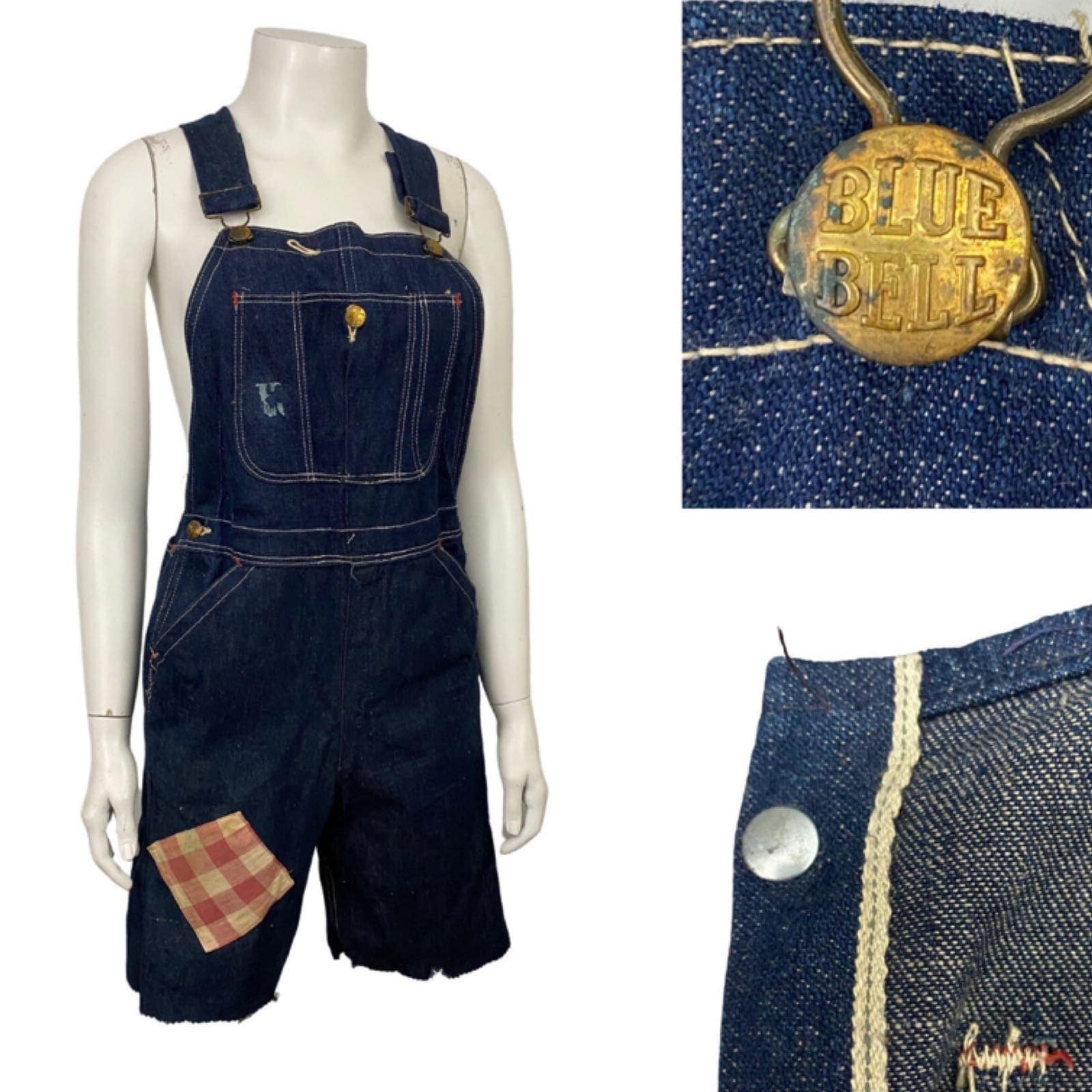 BLUE BELL '50 ビンテージ　オーバーオール 1950s RARE Blue Bell Selvage Dark Denim Bib Overalls Workwear
