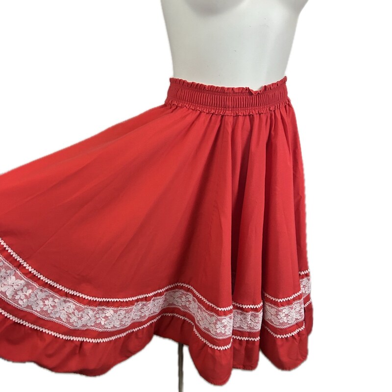 Vintage Red Square Dancing Skirt