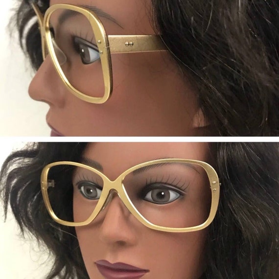 1980s Oversized Gold Aluminum Frames Hip Hop Glas… - image 5