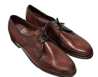 1960s Deadstock Mod Brown Leather Lace Up Oxford Shoes / Men’s 12 *