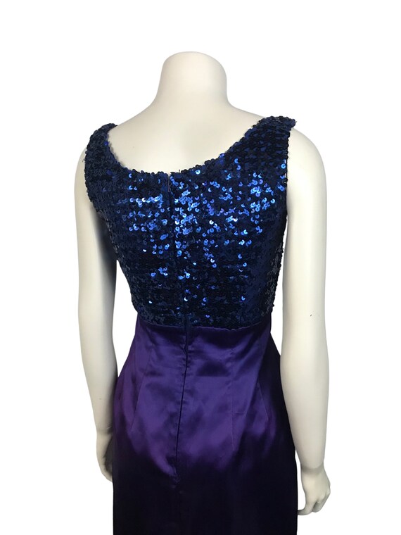 1960s Sleeveless Sexy Dress / 60s Purple Sequin F… - image 6