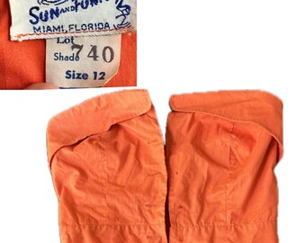 Corset sans bretelles en coton orange des années 1950 boutonné / TP *