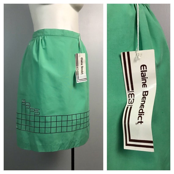 Vintage NOS 1980s Mint Green Pencil Skirt Golf Sk… - image 6