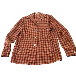 Vintage 40s 50s Jantzen 49er Jacket Plaid Wool Shirt Jacket Rockabilly Small -