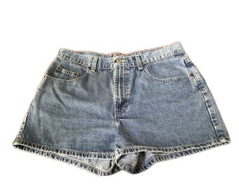 1990 Old Navy Light Wash Denim Booty Shorts Daisy Dukes / Mujer XL *