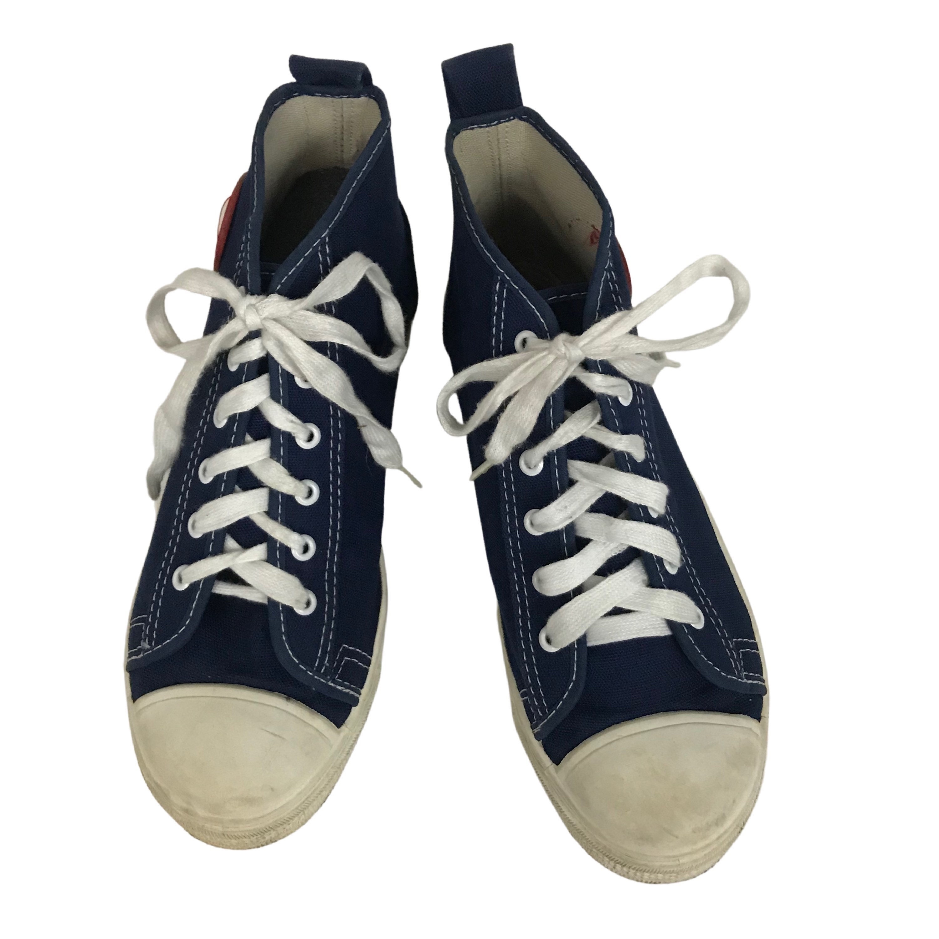 1980s Hi Top Basketball Shoes / 80s Blue Sporto Canvas Shoes / - Etsy