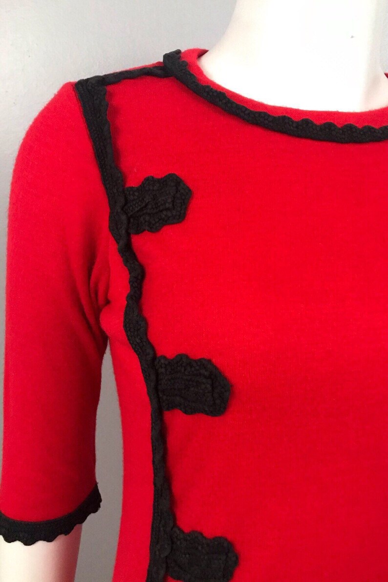 1960s Dress Lilly Pulitzer Red /& Black Embroidery Fitted Dress Women\u2019s XSS