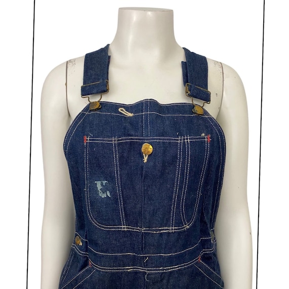1950s RARE Blue Bell Selvage Dark Denim Bib Overalls Workwear