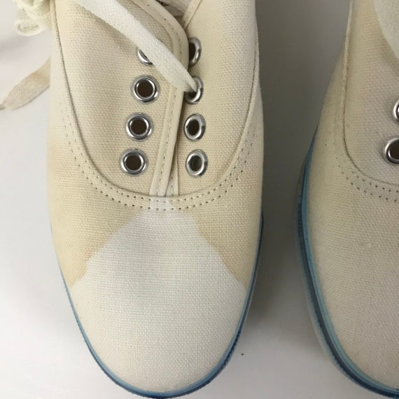 1960s Converse Shoes / NOS White Canvas Lace Up T… - image 4