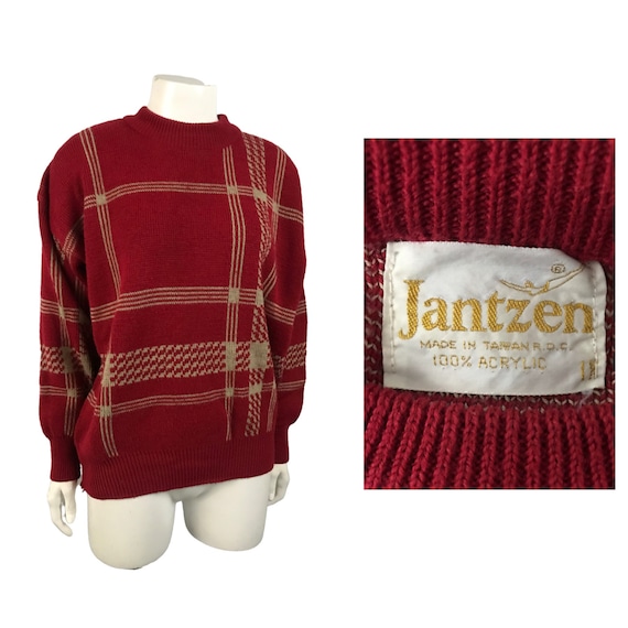 1970s Jantzen Sweater / 70s Geometric Knit Oversi… - image 1