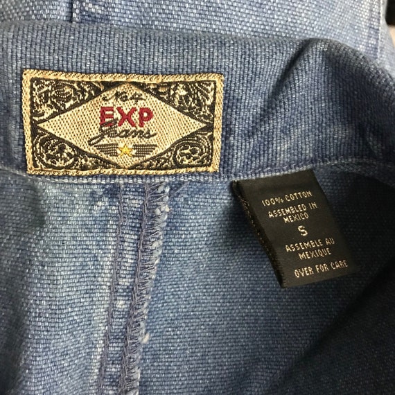 1990s Express Denim Vest / 90s Blue Jean Button U… - image 9