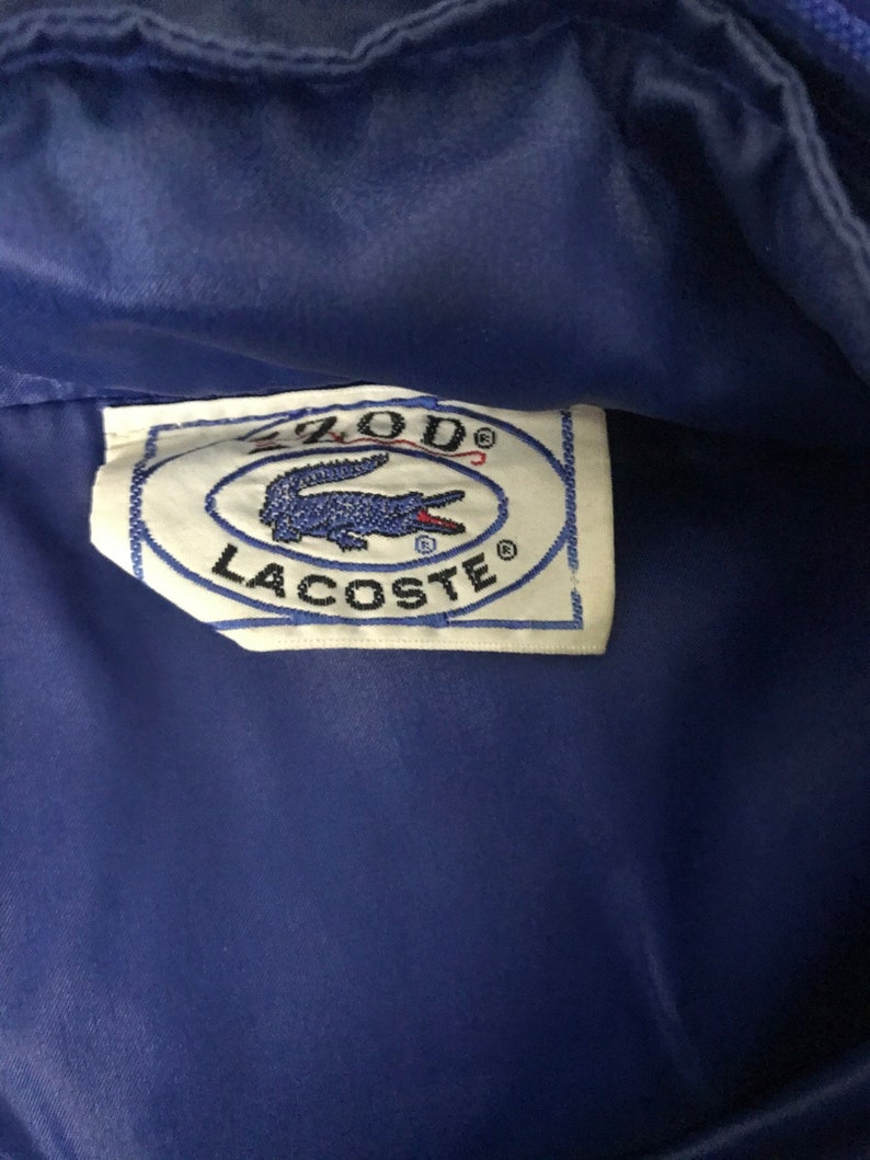 1980s Lacoste Track Jacket / 80s Blue Wet Look Zip up | Etsy