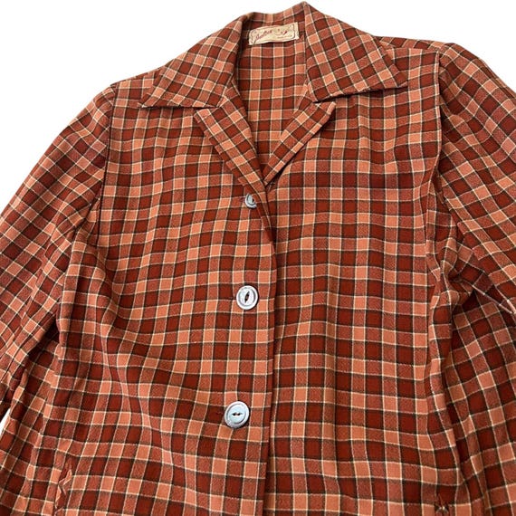Vintage 40s 50s Jantzen 49er Jacket Plaid Wool Sh… - image 2