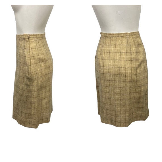 1960s Jantzen Plaid Skirt / 60s Mod Plaid Fitted … - image 3