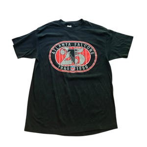 Vintage 1990s Atlanta Falcons 25th Anniversary T-Shirt Made in USA / Medium -