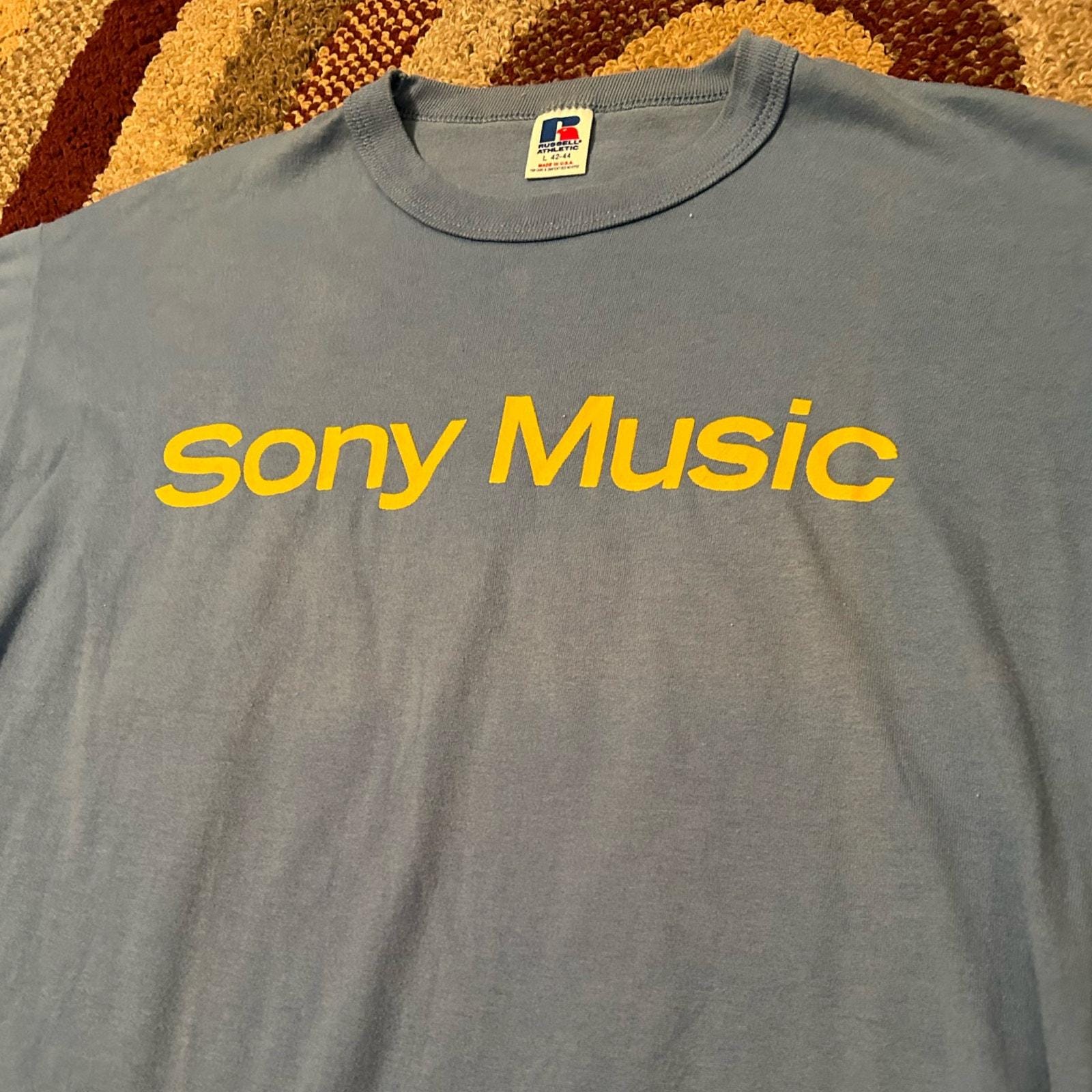 1990s Sony Music Records Single Stitch Tee T Shirt Made in