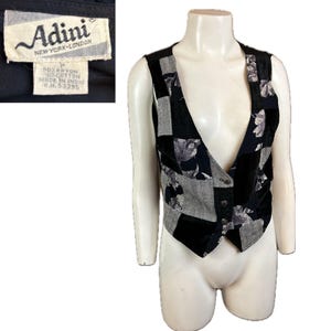 Vintage Adini Patchwork Velvet Sleeveless Vest Top Cottagecore / Small -