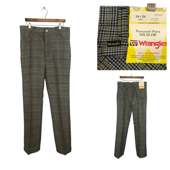 60s Wrangler Sta Prest Pants / 60s NOS Houndstooth