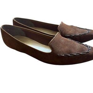 Vintage Brown Suede Leather Loafers Flats | Women’s Size 8.5 Narrow -