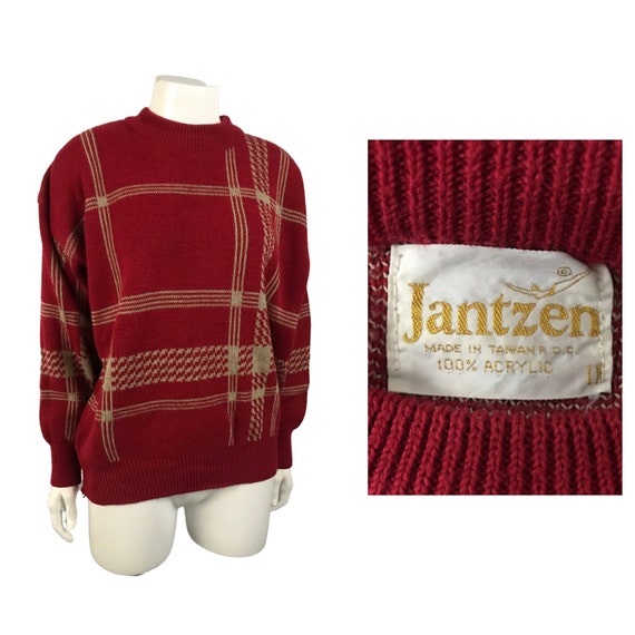 1970s Jantzen Sweater / 70s Geometric Knit Oversi… - image 6