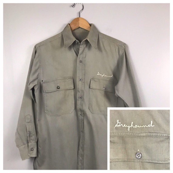 1940s Greyhound Bus Button Down Work Shirt / 40s C