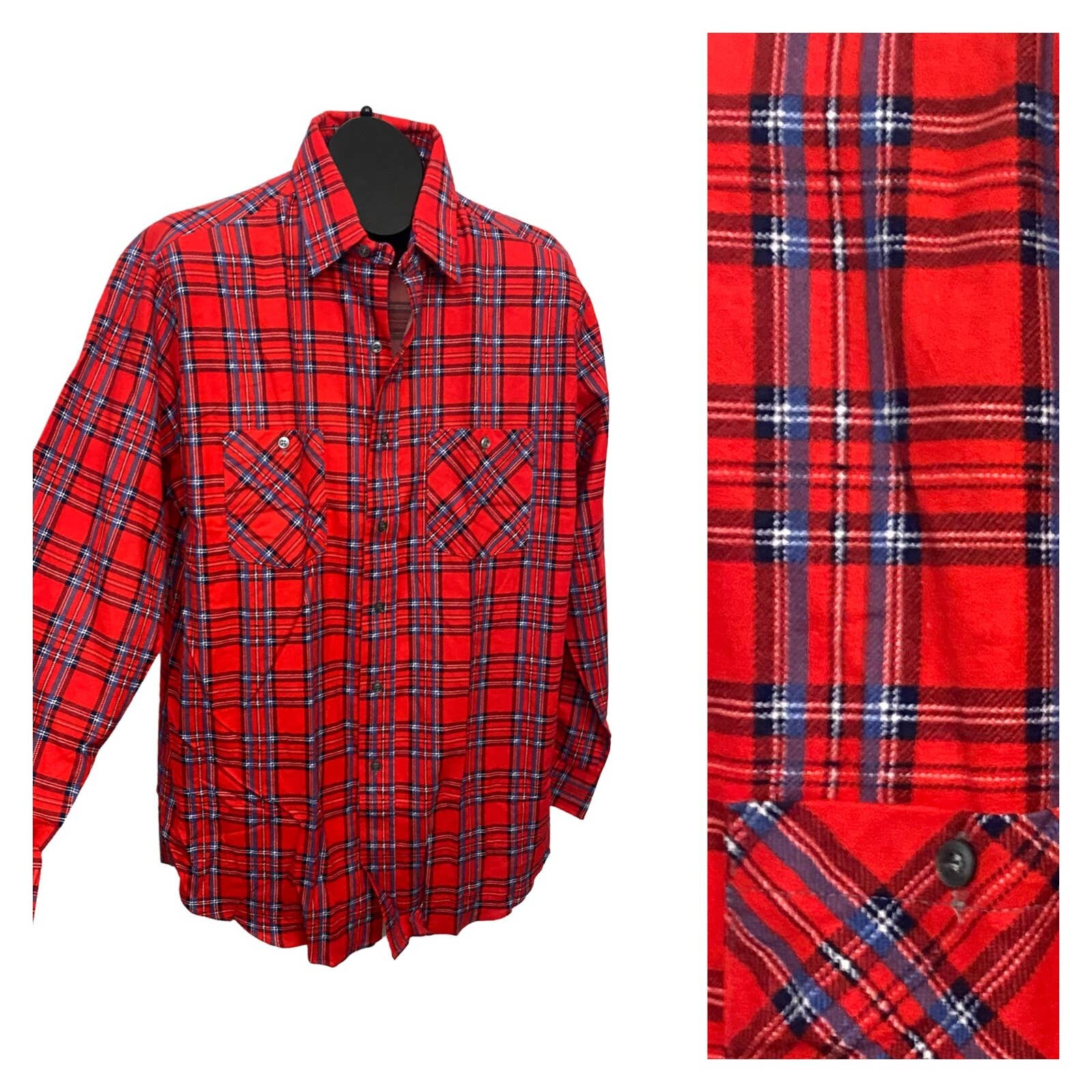 60年代POWRHOUSE PLAID COTTON SHIRT L 60年代POWRHOUSE PLAID COTTON SHIRT L