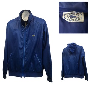1980s Lacoste Track Jacket / 80s Blue Wet Look Zip up - Etsy