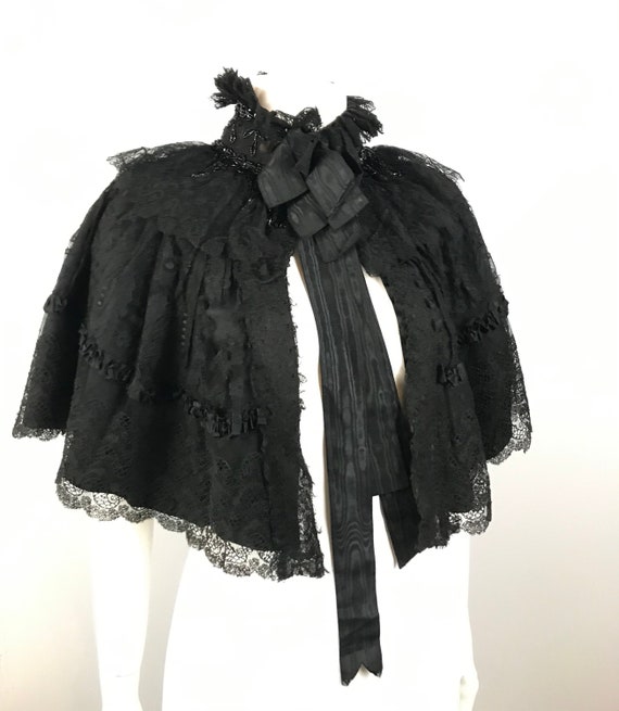 Antique Cape / Early 1900s Edwardian High Neck Col