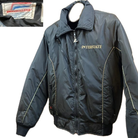 1980s Black Honda Interstate Zip up Puffer Jacket Zip Out Liner Mens Large Etsy Ireland