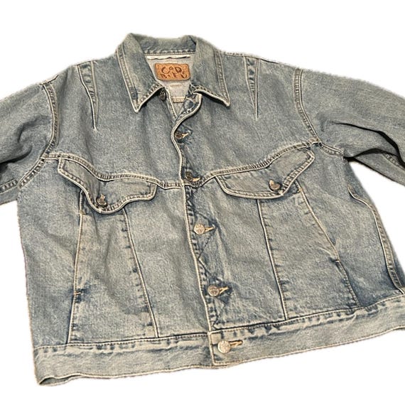 Vintage 1980s Code Bleu Light Blue Denim Jean Jacket Medium