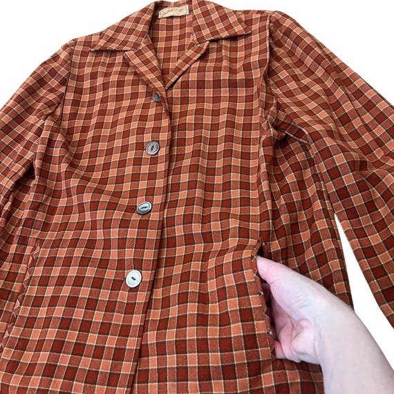 Vintage 40s 50s Jantzen 49er Jacket Plaid Wool Sh… - image 3