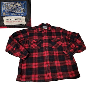 60s 70s PENDLETON Board Shirt, Vintage Wool Plaid Shirt, Red 60s 70s PENDLETON Board Shirt, Vintage Wool Plaid Shirt, Red