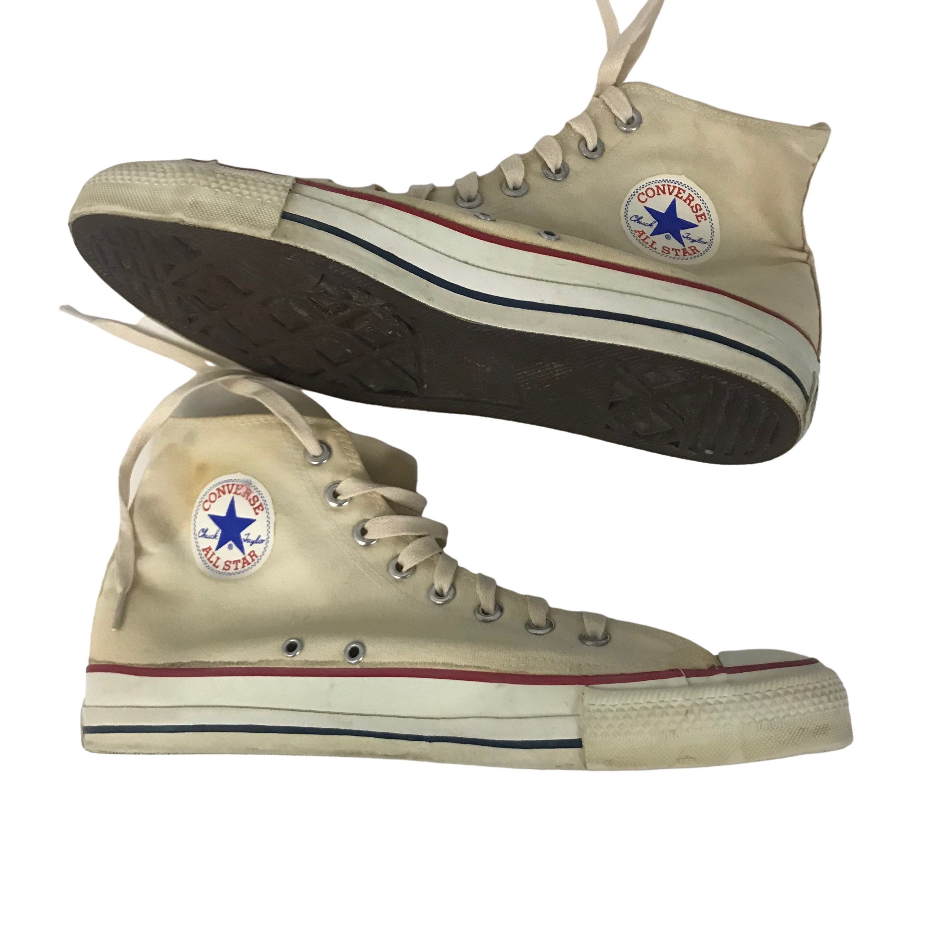 1960s Converse Shoes / OG 60s White Canvas All Star Lace Up Etsy