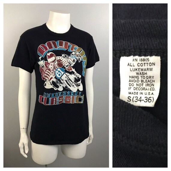 1970s Motorcycle T Shirt / 70s Daytona Motorcycle