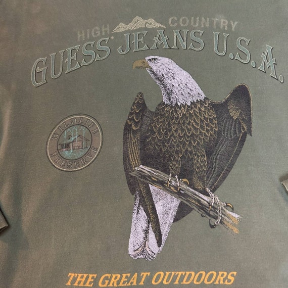 1990s Guess Georges Marciana Eagle Print T Shirt USA Made Womens