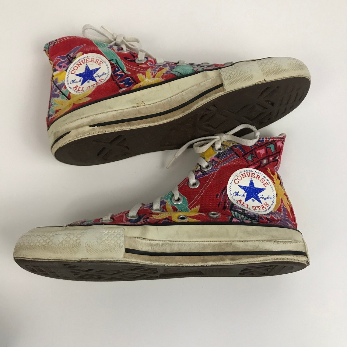 Années 1980 Converse Shoes / Rare 80s Tropical Novelty Années 1980 Converse Shoes / Rare 80s Tropical Novelty