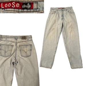 1990s Levis Silver Tab High Waist Light Wash Loose Jeans Women's