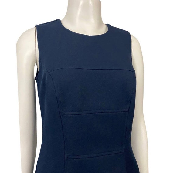 1990s Navy Blue Sleeveless Shift Mini Short Dress… - image 2
