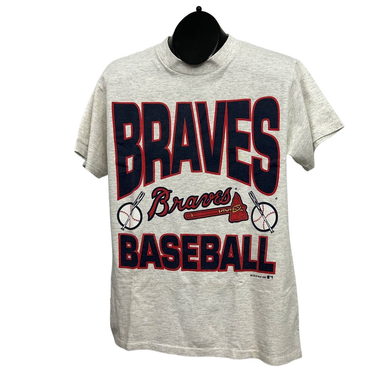 Atlanta Braves Chipper Jones T-Shirt Mens Medium Red Vintage Short Sleeve  MLB