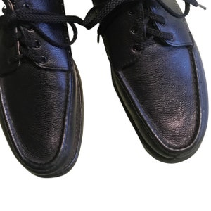 Russell Moccasin Black Leather Shoes / 60s Lace up Oxford - Etsy