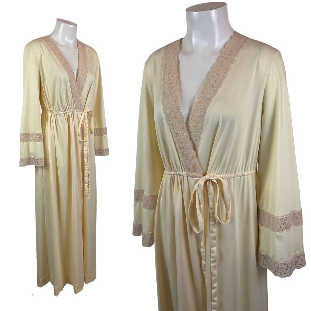 1960s Yellow Wrap Long Tie Robe by Jcpenney / Womens Small Etsy