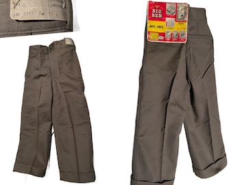 1950s NWT Big Ben Gray Twill Sanforized Workwear Pants / Boy’s 6 *