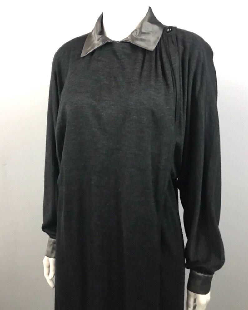 1980s Wrap Dress / 80s Italian Designer Wool Shirt Dress Long | Etsy